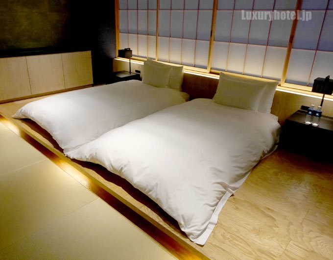 星のや東京「菊」のベッドルーム